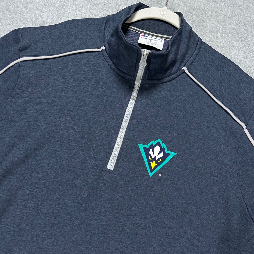 UNCW Seahawks Champion Quarter Zip Pullover Mens XL Navy Blue Athletic Gorpcore